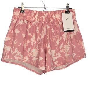 Nike One Shorts Women Small Pink Tie Dye 3" Dri-FIT Lined Athletic Training NWT